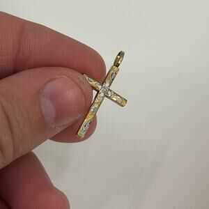 Vintage gold plated small cross